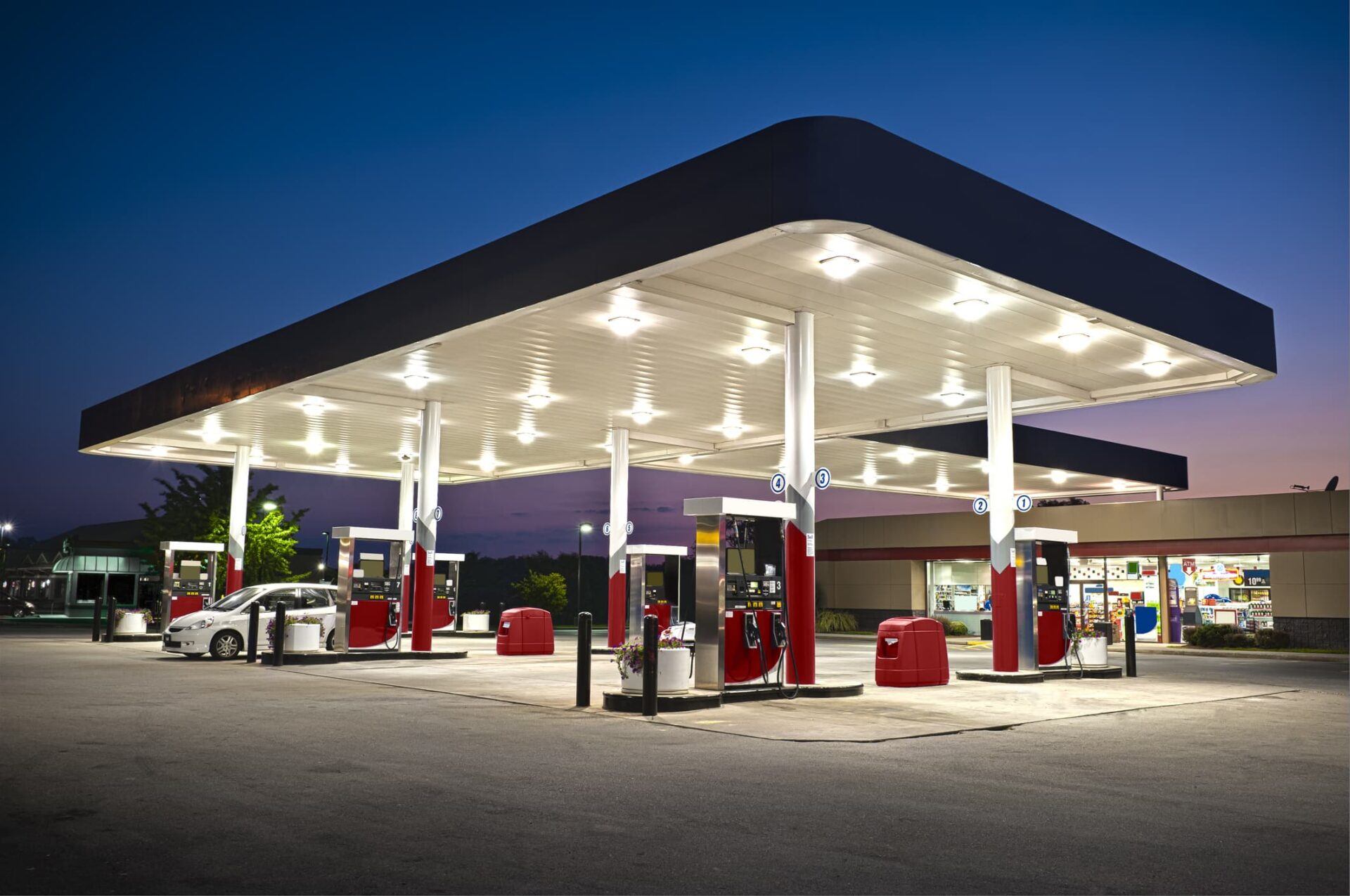 general convenience store gas station with canopy layout